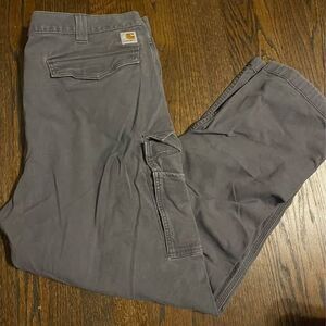 42x32 Carhartt Mens Carpenter Pants Gray Relaxed Cargo
